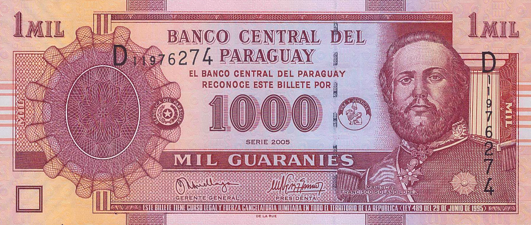 Paraguay 1000 2005 UNC P-222/b